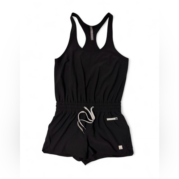 Vuori Clementine Romper Black Small S Athleisure Minimalist Lounge One Piece - Picture 3 of 6